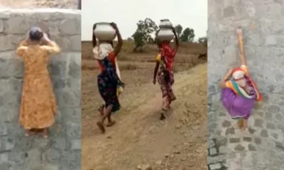 woman risking their life for water