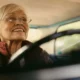 old woman driving