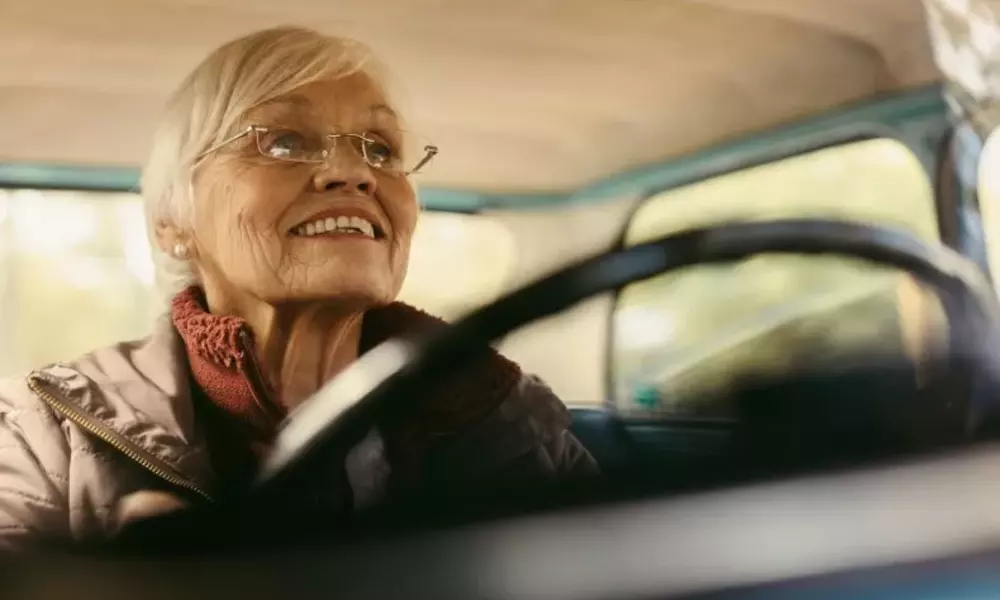 old woman driving