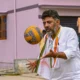 DK Shivakumar with ball
