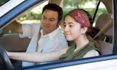 car driving father daughter