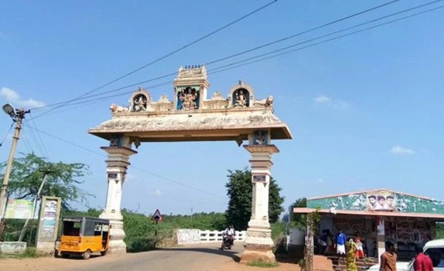 village entrance arch