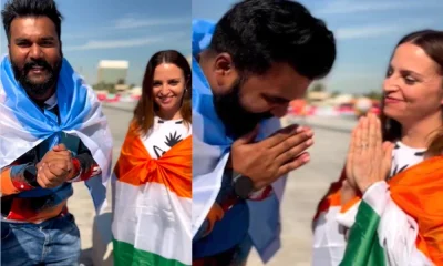 Argentina Woman Wearing Indian Flag During FIFA World Cup