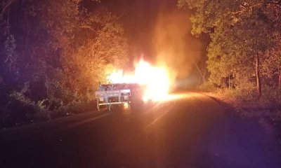 Lorry burnt