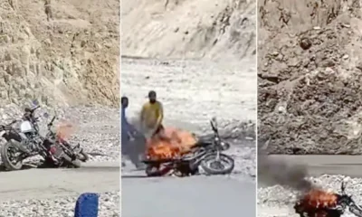 Bullet Bike Catches Fire Viral Video