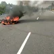 Road Accident bike fire