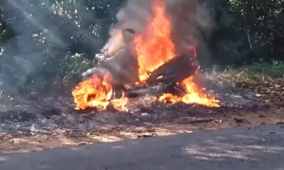 Scooter on fire