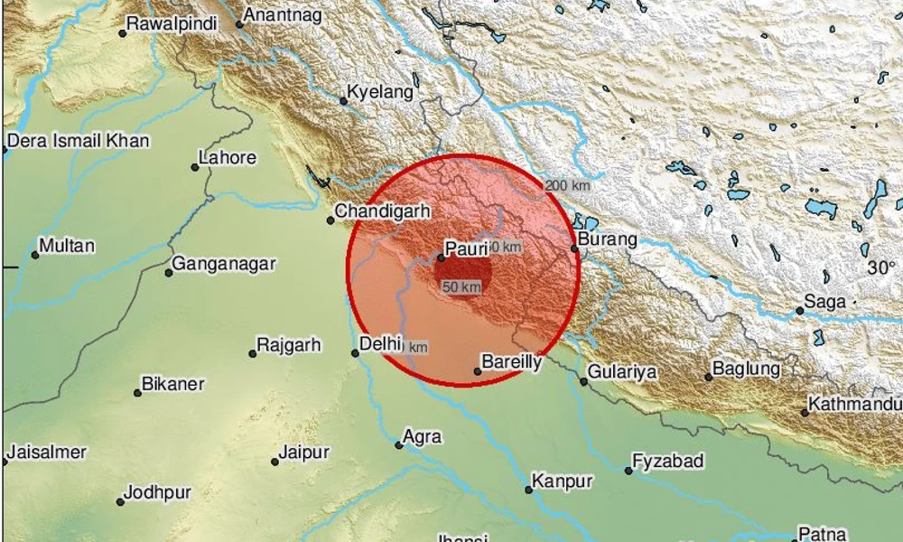 Delhi Earthquake and Nepal border is center of it