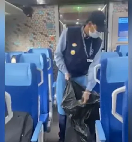 Railway Ministers cleaning at Vande Bharat train video goes viral