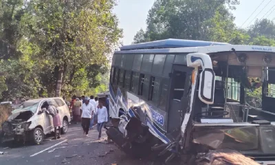 beltangadi accident ಇನ್ನೋವಾ ಕಾರು-ಖಾಸಗಿ ಬಸ್‌ ಅಪಘಾತ