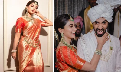 Pooja Hegde stuns in Silk Saree in her Brother Wedding