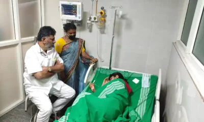 DK Shivakumar meets acid attack victim, consoles her