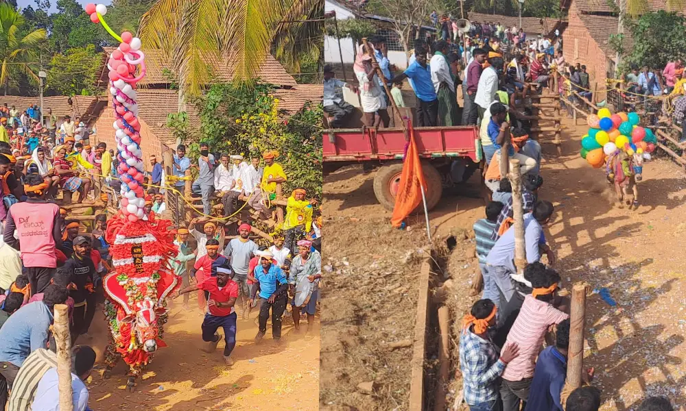 Bull-taming festival soraba Shanthageri village