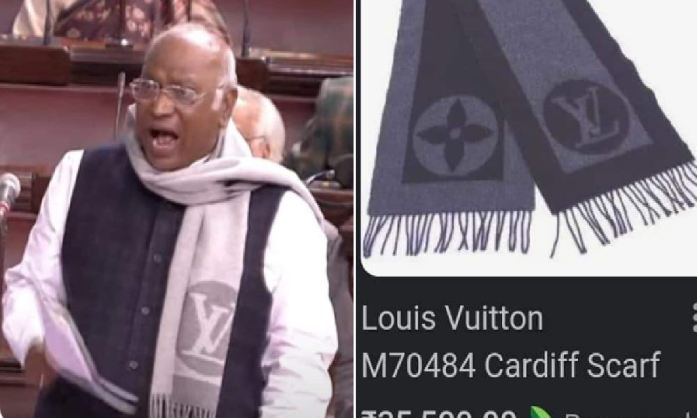 Mallikarjun Kharge weared Luxurious scarf, BJP targeted him