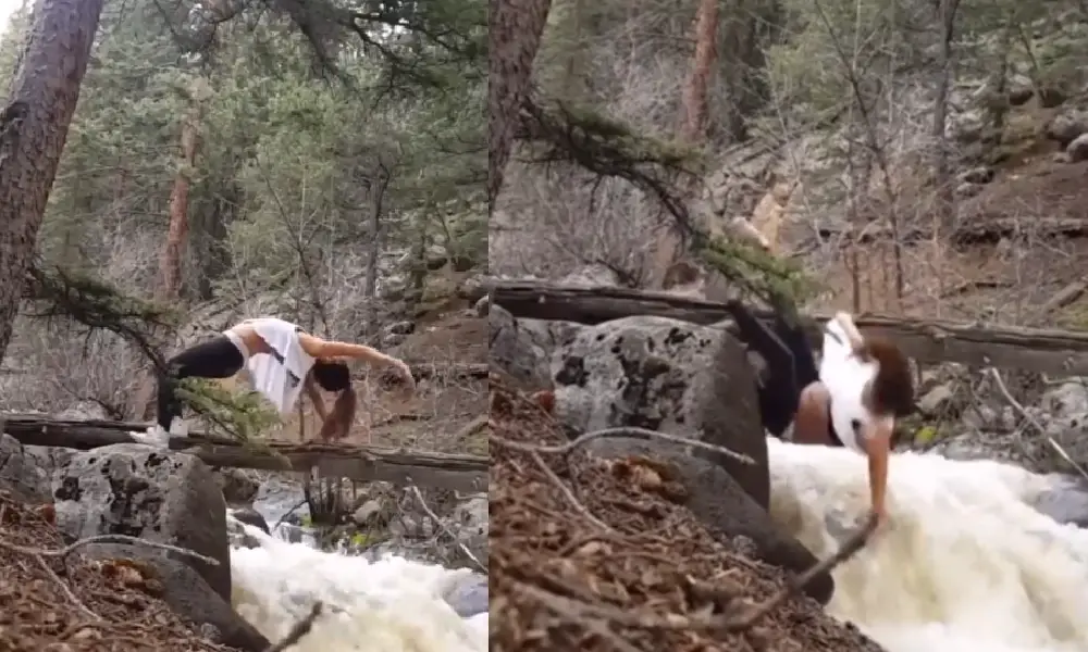 Woman Falls Into River Viral Video