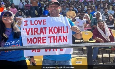 Virat Kohli Fan Holding Hilarious Placard and goes viral pic