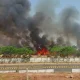 Fire breaks out in 2 acres of sugarcane field in Mandya, fire breaks out at Hubballi airport