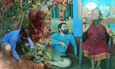 rama rama re fame Nataraj planted saplings with National Award winner Sukri Bommagowda.