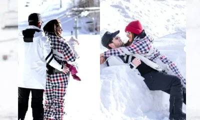 shares their loved-up ski vacation pics with daughter Malti