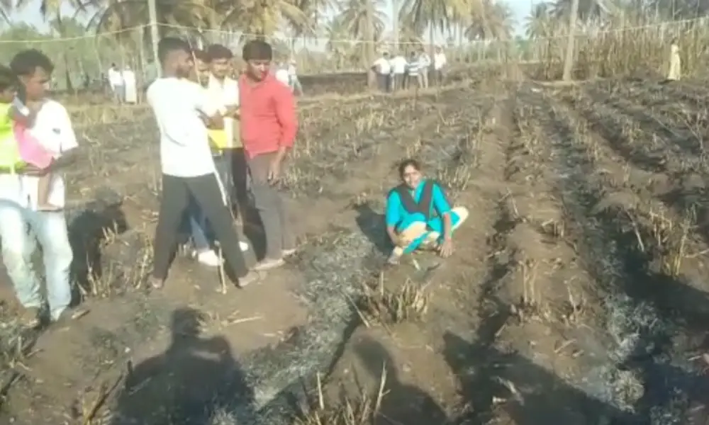 Fire Accident Farmer burnt alive as he goes to douse fire in sugarcane field