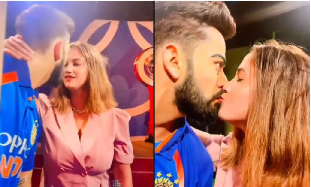 Virat Kohli: The young woman gave a lip kiss to Virat Kohli; The video is viral