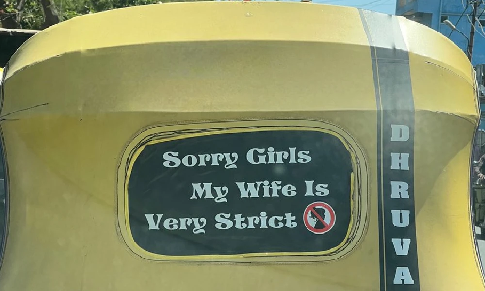 Sorry girls, my wife is very strict written on auto back goes viral