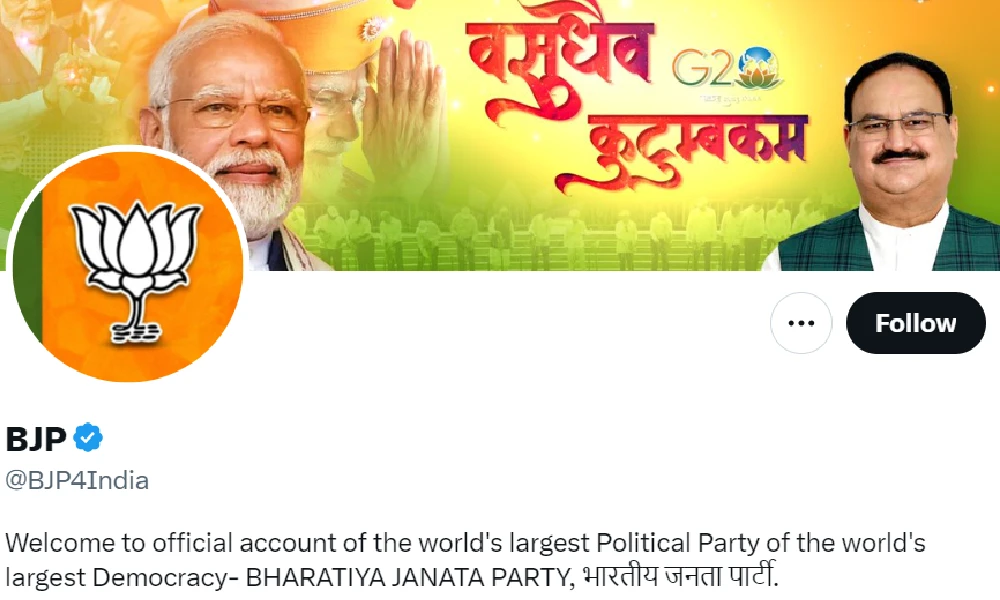 BJP Twitter handle crosses two crore followers