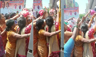 Did Dinesh Gundu Rao distribute damaged sarees in Gandhinagar for Ugadi festival?