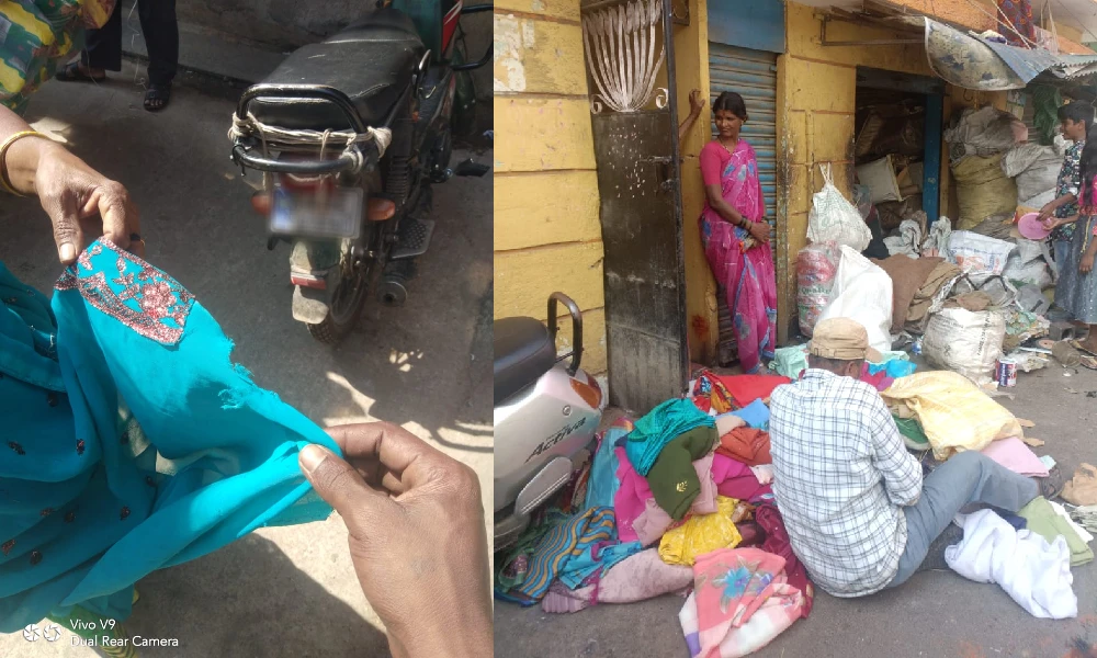 Did Dinesh Gundu Rao distribute damaged sarees in Gandhinagar for Ugadi festival?