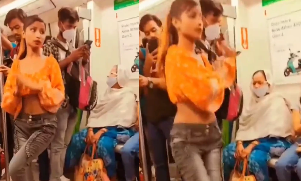 Woman dances inside Delhi Metro video Viral
