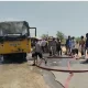 Fire breaks out in a moving school bus, 30 children escape unhurt