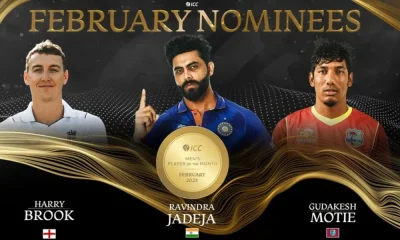 ICC Awards: ICC Player of the Month; Jadeja, Brooke, Moti in title race