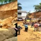 Wall collapse during the construction of a retaining wall,Three labourers die after being trapped under mud