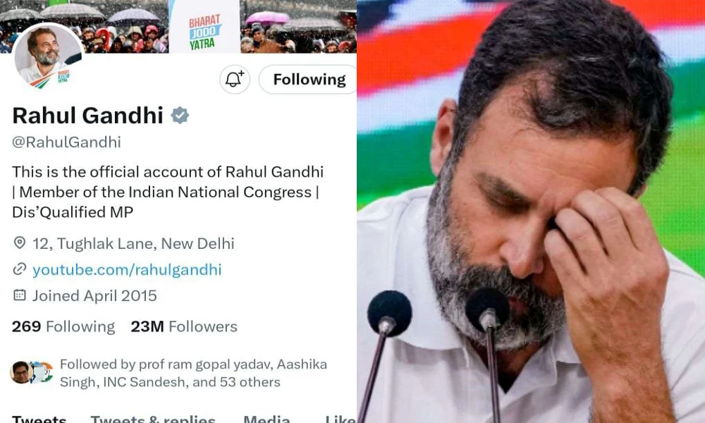 Rahul Gandhi Changed his twitter Account Status As Disqualified MP