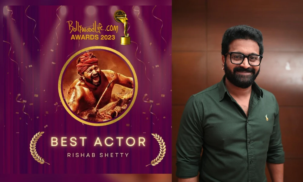 Rishab Shetty wins the Best Actor award at the BLAwards2023