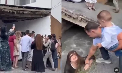 Woman Falls Into Drain While Taking Pictures of Bride and Groom