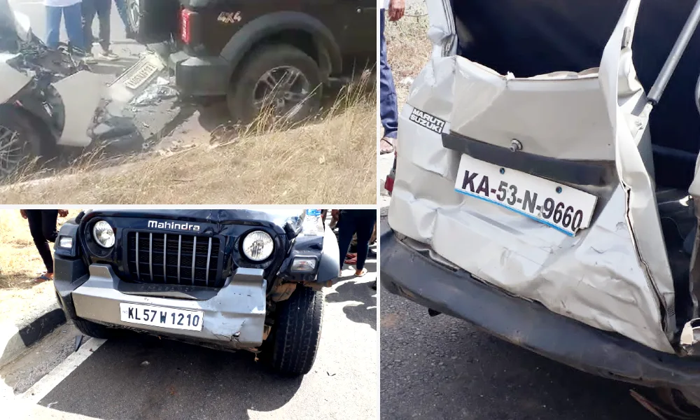 Three seriously injured in series of accidents on Bengaluru Mysuru highway Omni falls into gorge on Mandya highway