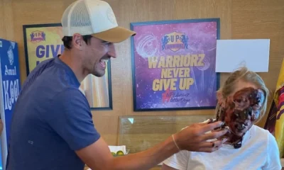 Australian speedster Starc celebrated his wife's birthday at the UP Warriors camp!