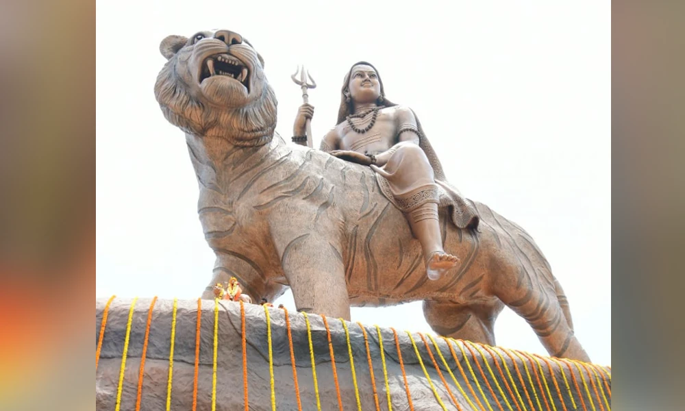 CM Basavaraj bommai unveils 108 feet tall statue of Male Mahadeshwara hill