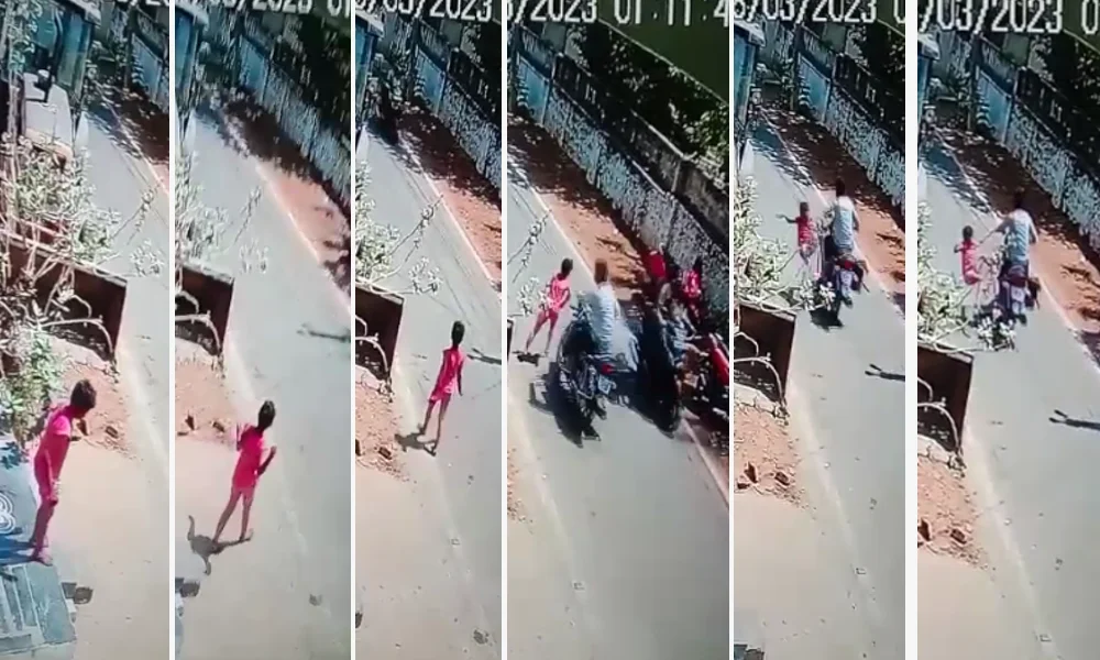 bike hits girl on road video gone viral Road Accident updates‌