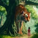 children story tiger and girl