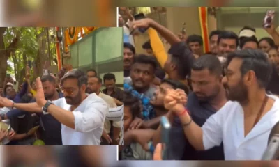 Ajay Devgn hand away from fan at his birthday