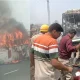 bus gutted in Mysore Bangalore express way