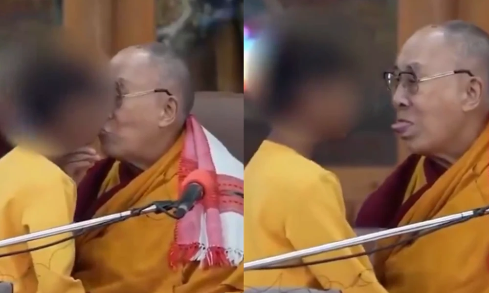 Controversy has been sparked After Dalai Lama kisses to Minor