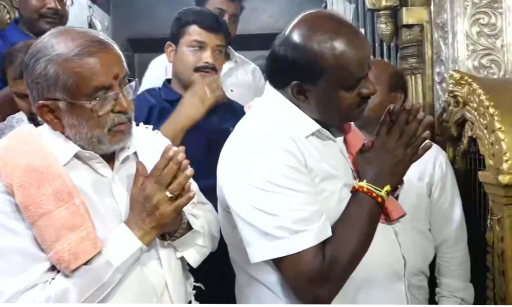 H D Kumaraswamy visit Chamundeshwari Temple in Mysore Karnataka Election updates.