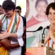 karnataka election-priyanka gandhi migles with adivasi women in hanur