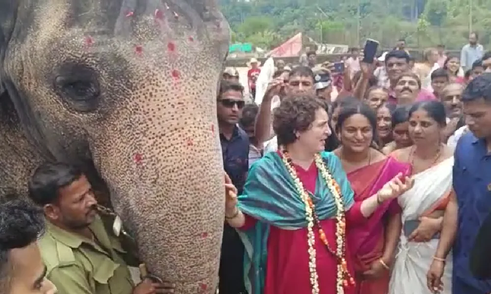 Priyanka Gandhi arrives in Sringeri after 45 years of visiting her grandmother Indira Gandhi