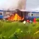 fire in train