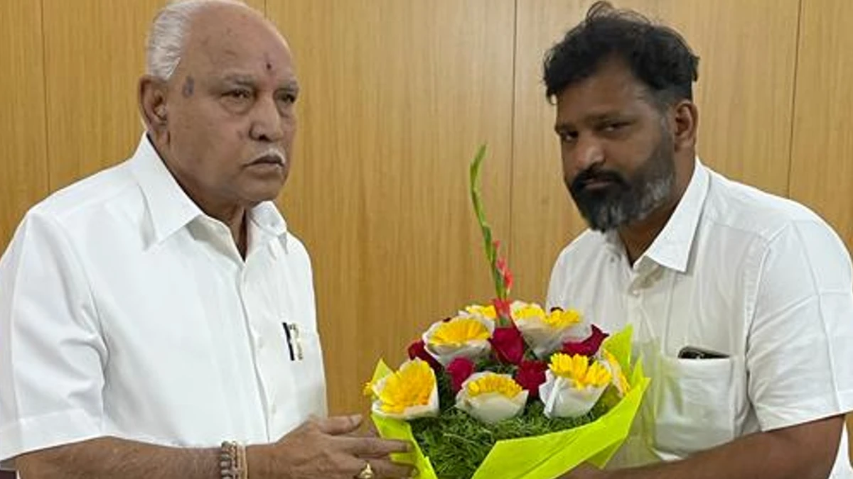 Gururaj Shetty BJP candidate from Byndur Constituency received Yeddyurappa's blessings