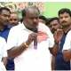 H D Kumaraswamy press conference during Mysore Election rally.